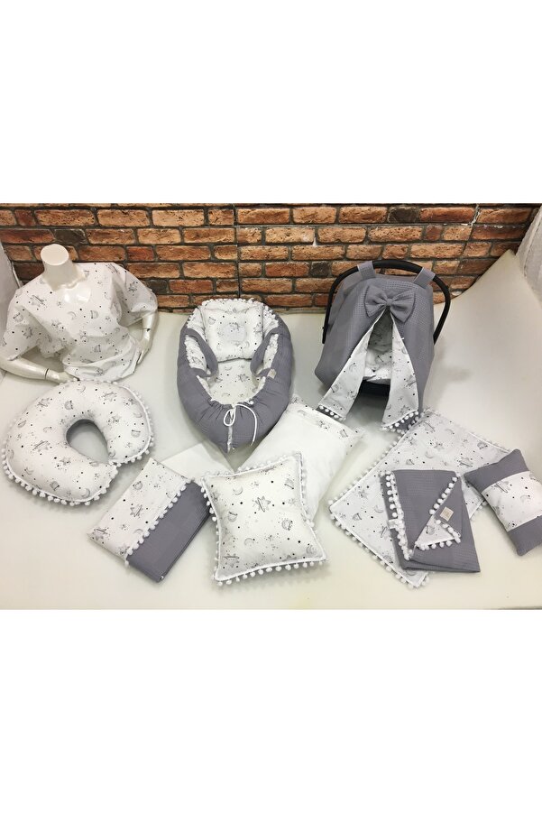 BUSEBABYHOME Çok Amaçlı Babynest , Puset Örtüsü , Alt Açma Ve Battaniye, Nevresim Takımı 15'li Set Bebek Çeyizi