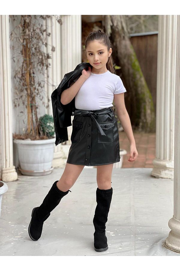 Kids leather skirt outlet