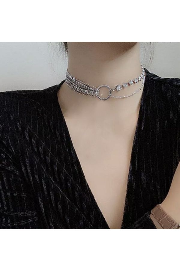 Tak Concept Stone Chain Leash Choker Necklace Trendyol