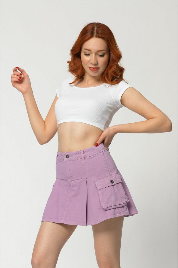 Denim mini skirt lilac hotsell