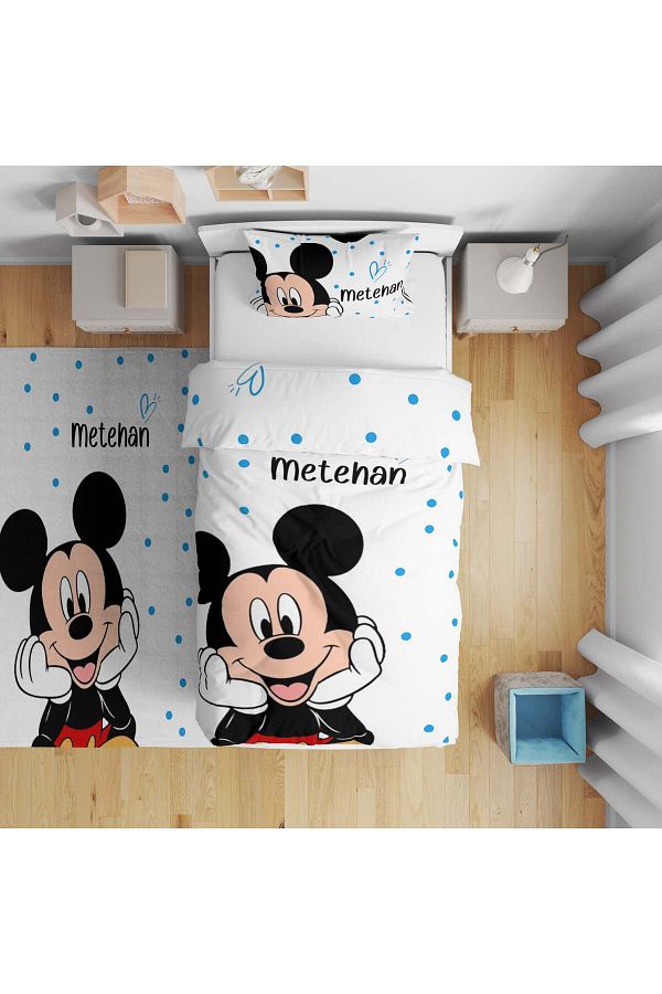 adenkahome-Personalized, Mickey Mouse Pattern Single Duvet Cover Set 1