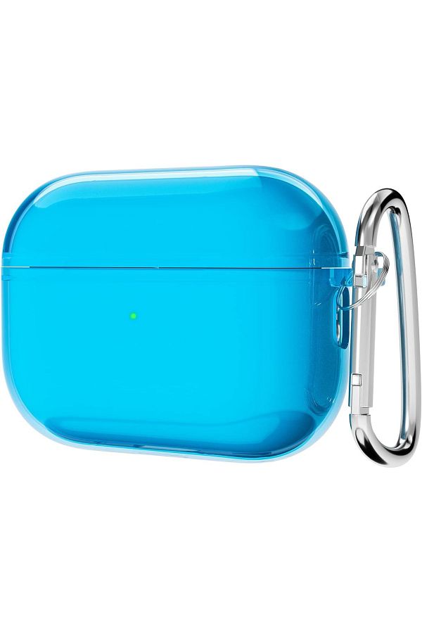 POWELL-Airpods Pro Compatible Soft Transparent Color Shock Absorbing Case with Keychain Carabiner Compatible 1