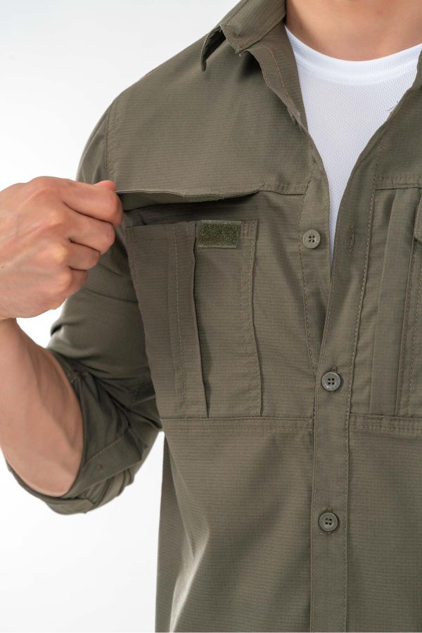 Combat Tactical tactical shirt with zipper pocket protection swat