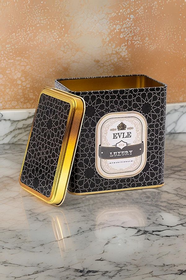 EVLE-Er205-V2 Trellis Patterned Square Metal Storage Container 8 X 12 cm 1