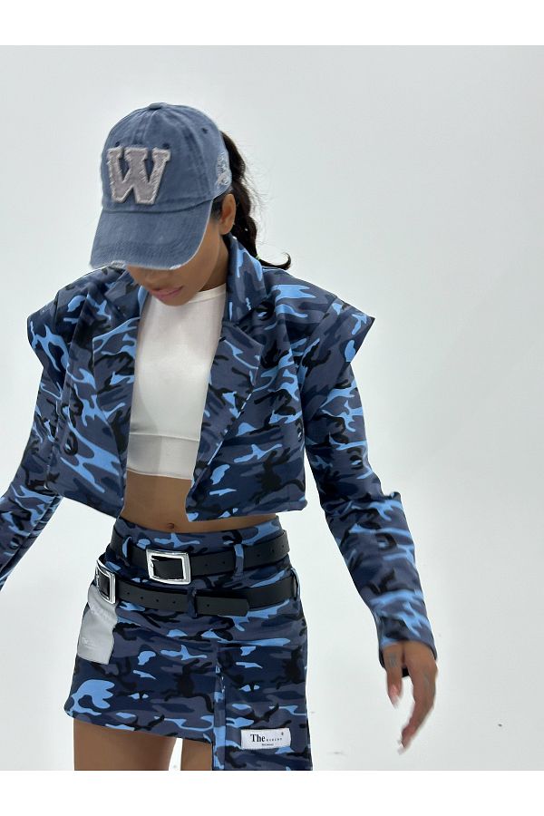 Camouflage blue skirt outlet