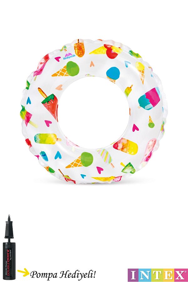 hediyecik-Intex Kids Ice Cream Patterned Pool and Sea Set - 51 Cm, 3-6 Years 1