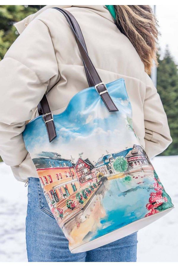 Dogo Women s Vegan Leather Blue Shoulder Bag Travel Fills The Soul Design Trendyol