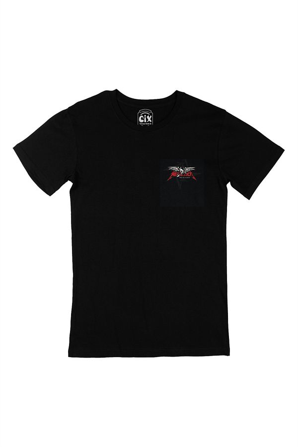 Cix-Seek And Destroy Metallica Black T-Shirt with Pocket Logo Design 1
