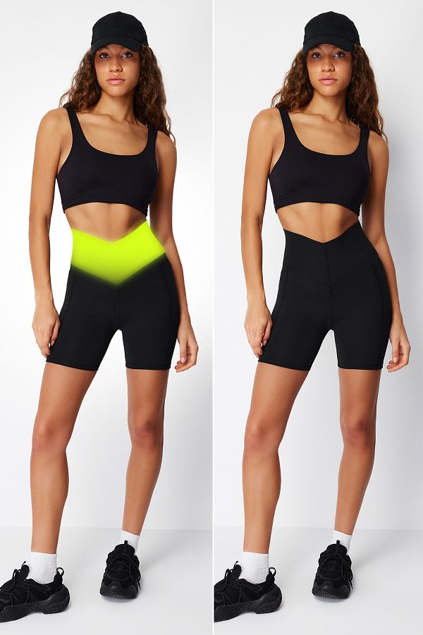 Trendyol Collection Black Waist Extra Coupler Knitted Sports Shorts Short Leggings THMSS24TY00014 Trendyol