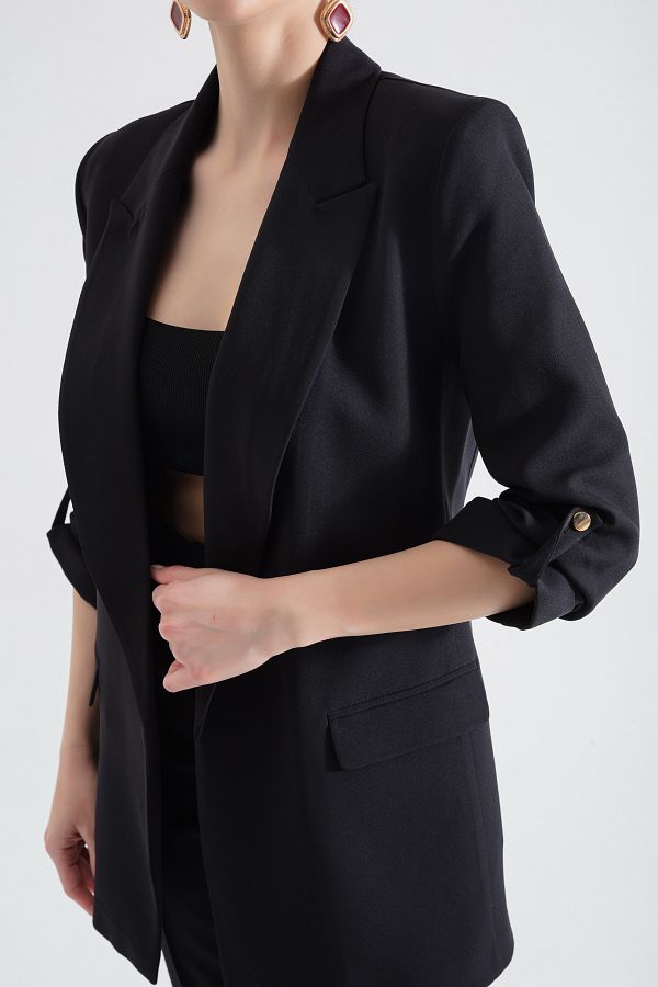Blazer with folded sleeves online
