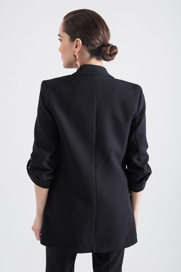 Blazer with folded sleeves on sale