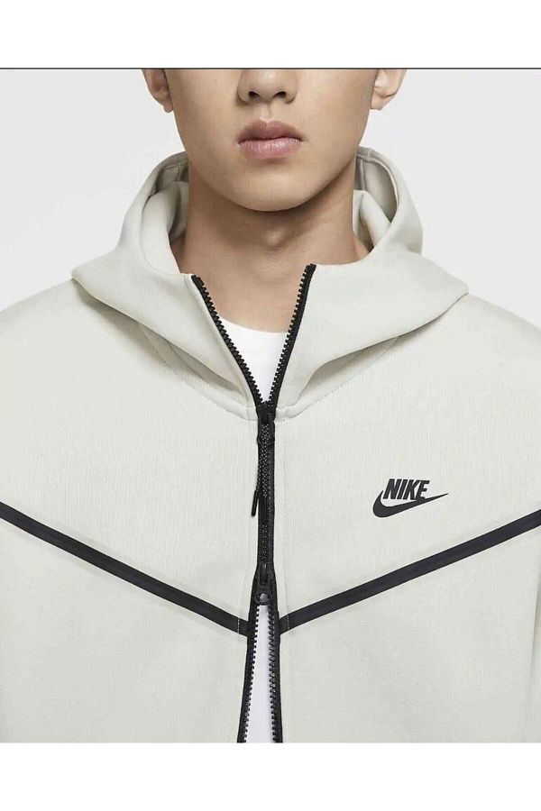 Nike tech fleece hoodie light bone store
