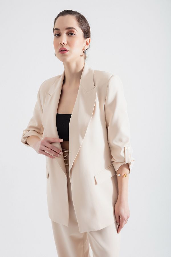 Blazer with folded sleeves online