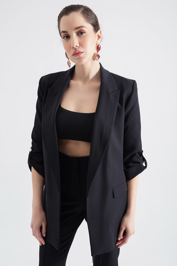 Blazer with folded sleeves shop