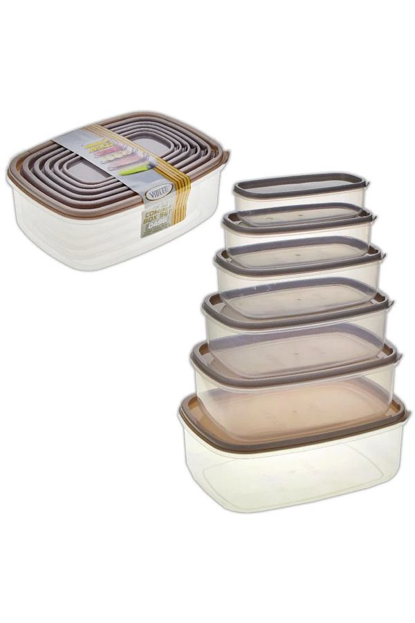 Violet-Storage Container 6-Piece Box Set 300ml, 500ml, 850ml, 1350ml, 2000ml, 3150ml 1
