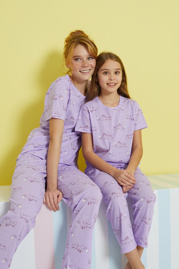 Siyah İnci-multicolored Knitted Pajama Set 1