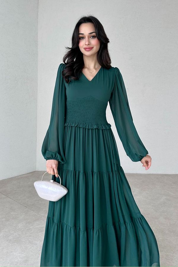 Emerald chiffon skirt outlet
