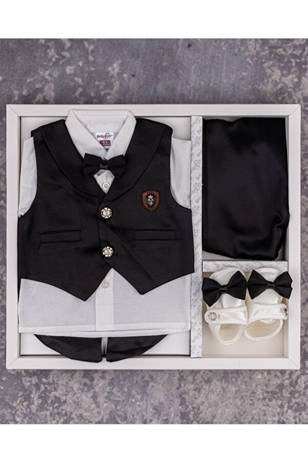 aykor tekstil Bebek Smokin Sünnet Kıyafeti 0-3 Ay