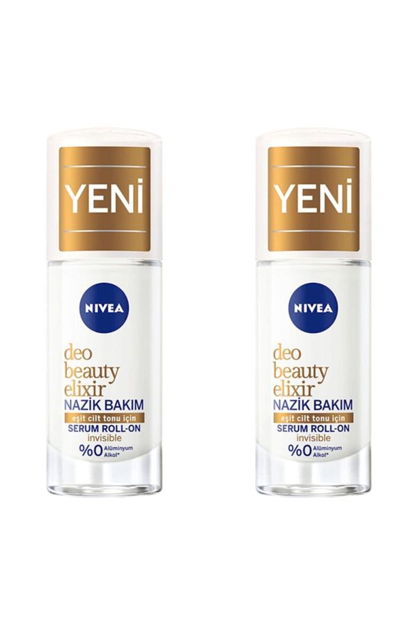 NIVEA-Deo Beauty Elixir Gentle Care Even Skin Tone Serum Roll-on Invisible 40ml Pack of 2 1