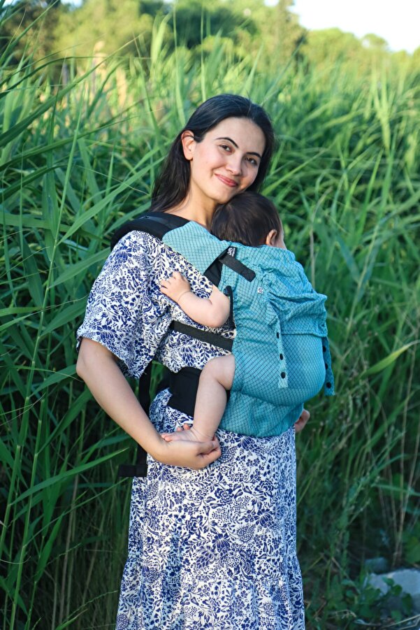 Neko Start Kanguru - Blue Diamond (DİŞ PEDİ HEDİYELİ ERGONOMİK KANGURU) %100 Pamuk, Dokuma Kumaş