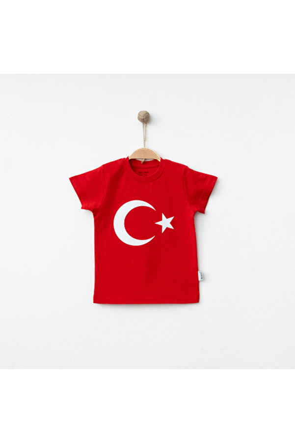 winimo T-Shirt Ay Yıldız Baskılı Kırmızı