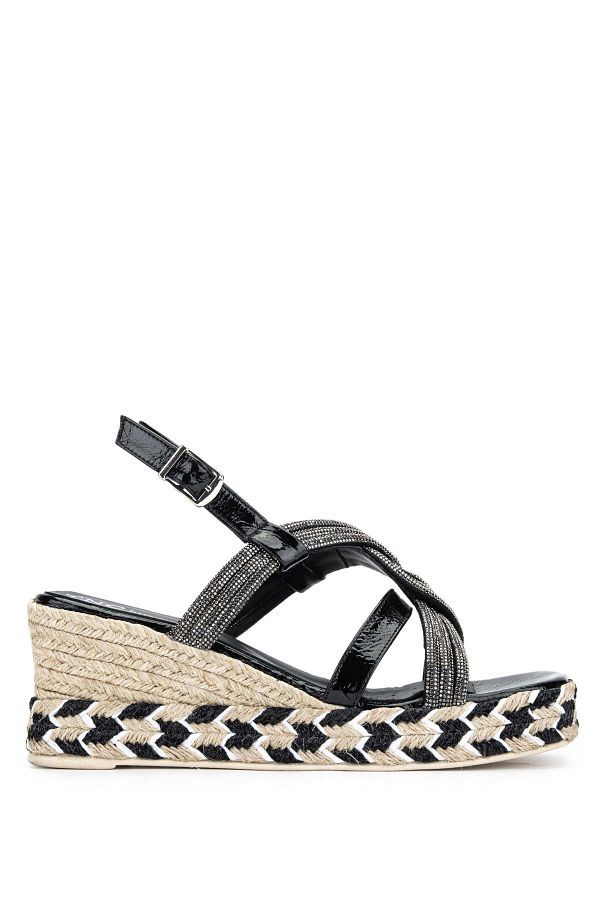 Relax-Anatomic Women's Genuine Leather Black Heeled Sandals 1