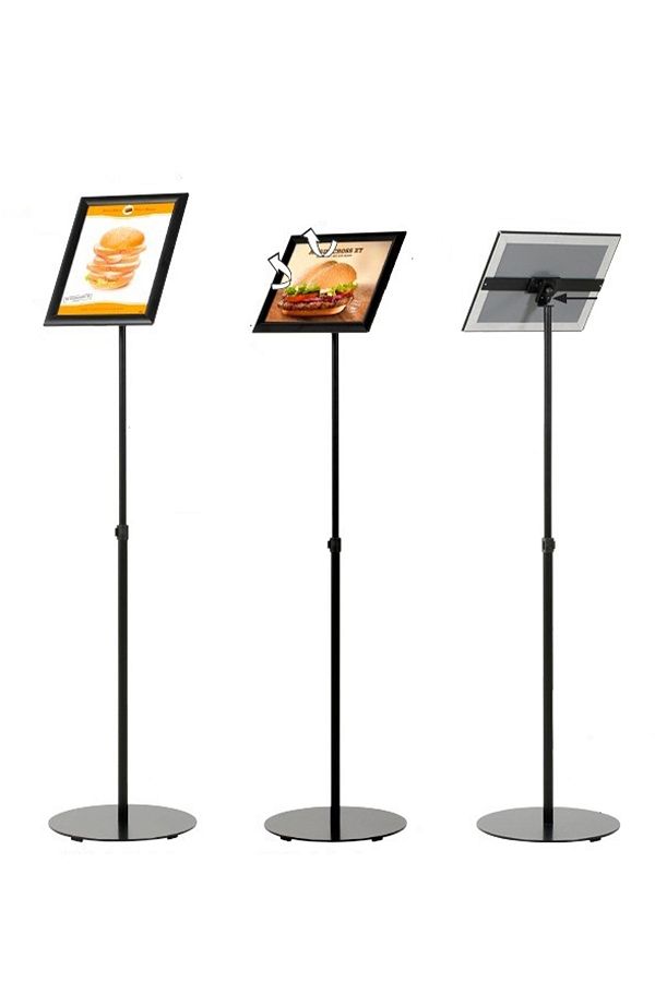 ÖzgürceSeç-A4 (21x30) Telescopic Stand Single Sided Menu Information Direction Board (Black) 1