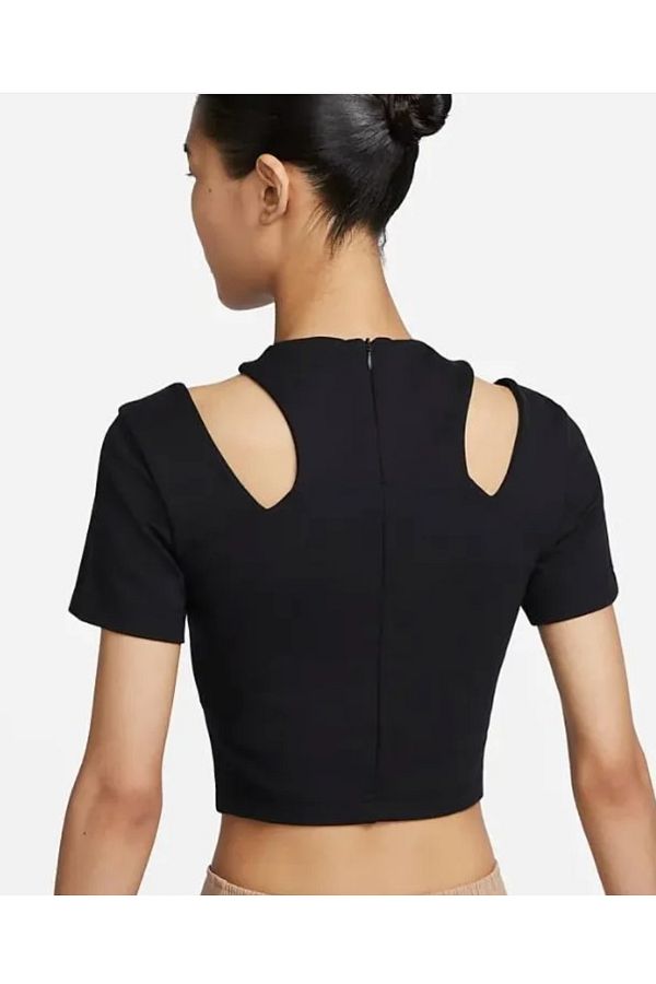 Nike Black top with essential mini swoosh cut LION SPORT Trendyol