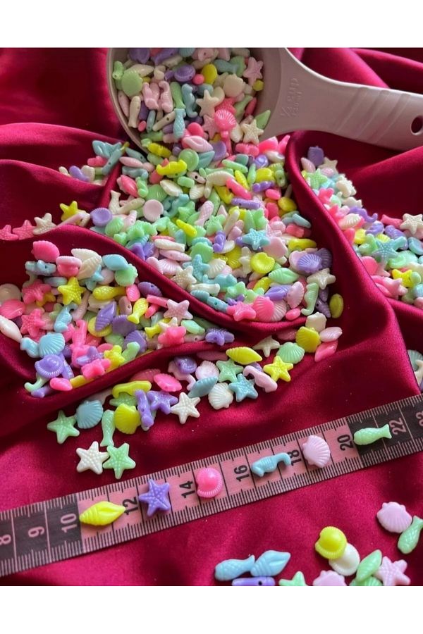 yiğit aksesuar-50 Gram (250-260 Pieces) Pastel Sea Figure Jewelry Making Bead 1