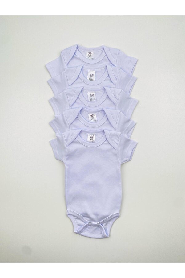 EFU BABY %100 Organik Pamuk 5'li Beyaz Kısa Kollu Bebek Body