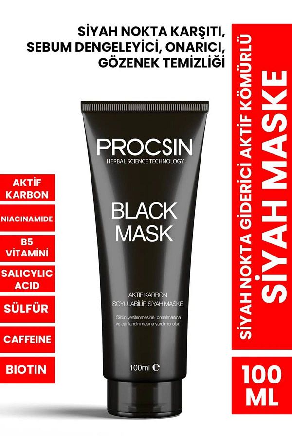 PROCSIN-Blackhead Remover Black Mask with Activated Charcoal 100ML 1