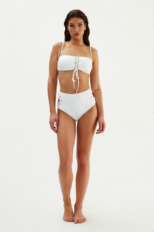 White strapless bikini set on sale