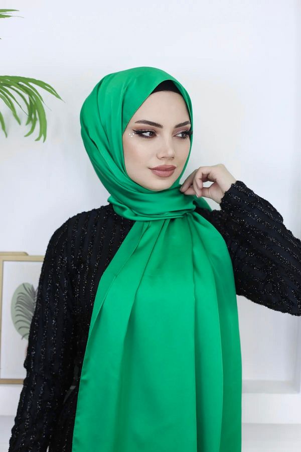 arnisa Shiny Satin Shawl Kobe Satin Shawl Dubai Silk Shawl Evening Dress Shawl Evening Dress Shawl Green Satin Shawl Trendyol