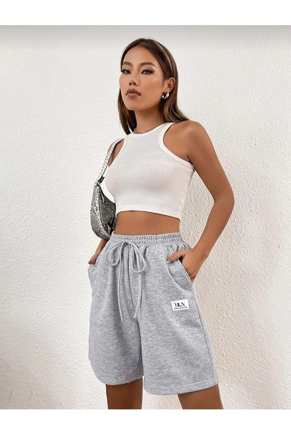 B LEN SPORT Solid Color Women s Regular Shorts Sweat Proof Summer Sea Home Casual Shorts Trendyol