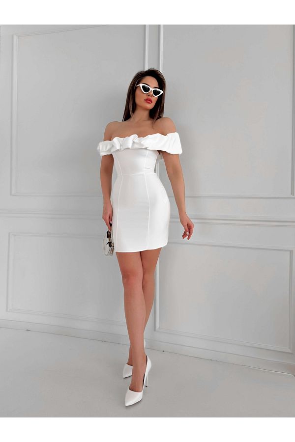 White fitted mini dress 2025