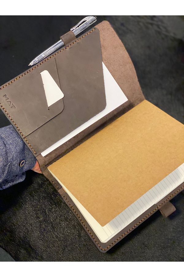 MAT Deri-A5 Notepad Organizer Genuine Leather Notebook Container Handmade (with Notebook Gift) 1