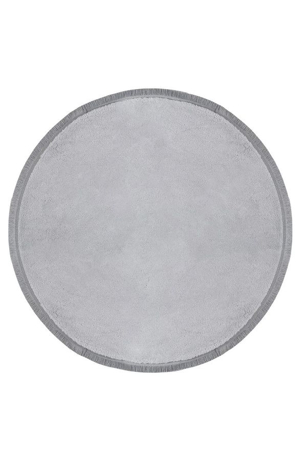Guaj Home-Round Puffy Plush Mat, Plain Fringed Non-Slip Base Carpet 7 Colors Gj 1