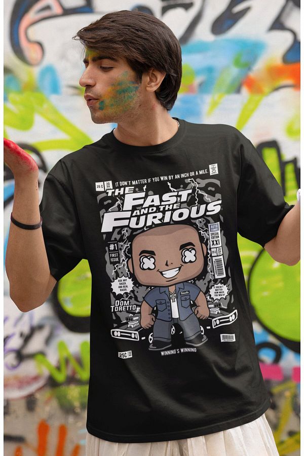 Fuddy Moda Hzli And Furious Dom Printed T Shirt Men Women s Dominic Toretto Printed T Shirt Trendyol