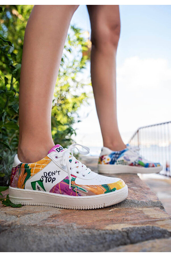 Dogo Women's Vegan Leather White Sneakers No More Drama Design