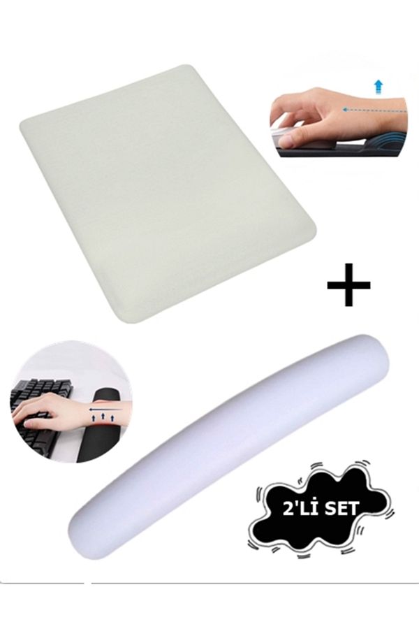 Boldy-Set of 2 Mouse and Keyboard Pad with Wrist Support Non-Slip Mouse Pad and Keyboard Pad Mouse Pad and Keyboard Pad 1
