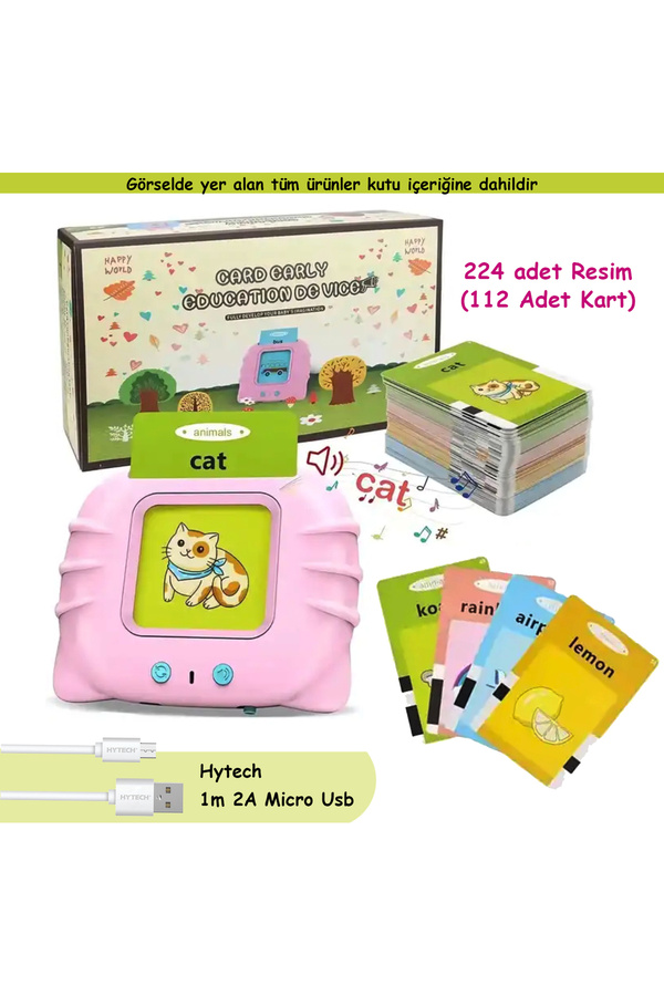 Playlab Erken Eğitim Ingilizce Sesli Flash Kartlar + Hytech USB