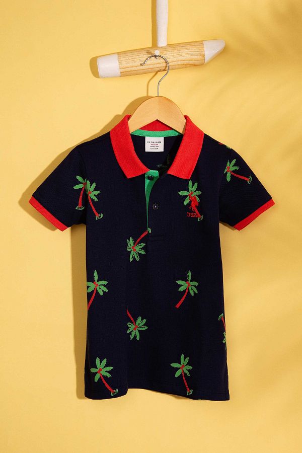 U.S. Polo Assn.-Chlapecké tmavě modré tričko s pololímečkem ELIFSU BUTIKHOME 1