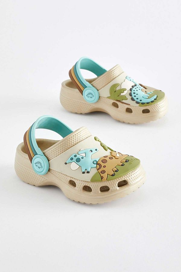 Next Baby Kids Dinosaur Embossed Beige Clogs Slippers Sandals Trendyol