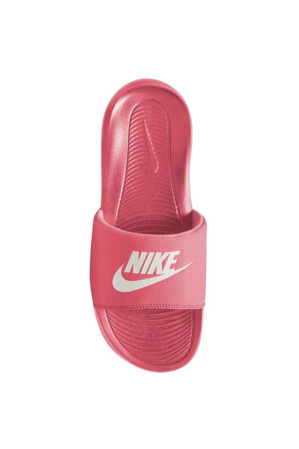 Nike slides with pink logo new arrivals
