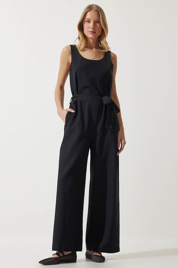 TOM TAILOR Damen Jumpsuit Mit Bindegürtel – Regular Fit, Aus Weicher Viskose, Nachhaltige BE PART Kollektion