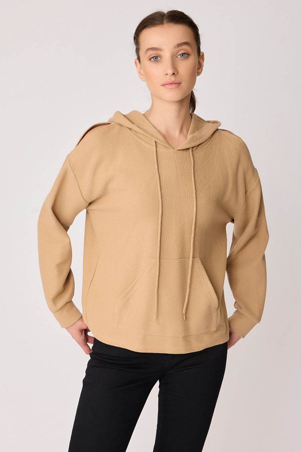 Low cut sweatshirt top