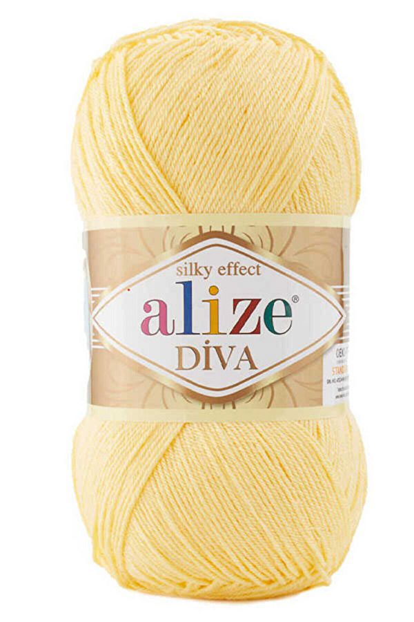 Alize-Diva Mercerized 5 pieces String Summer Bikini Bustier - Knitted String 187 Yellow 1