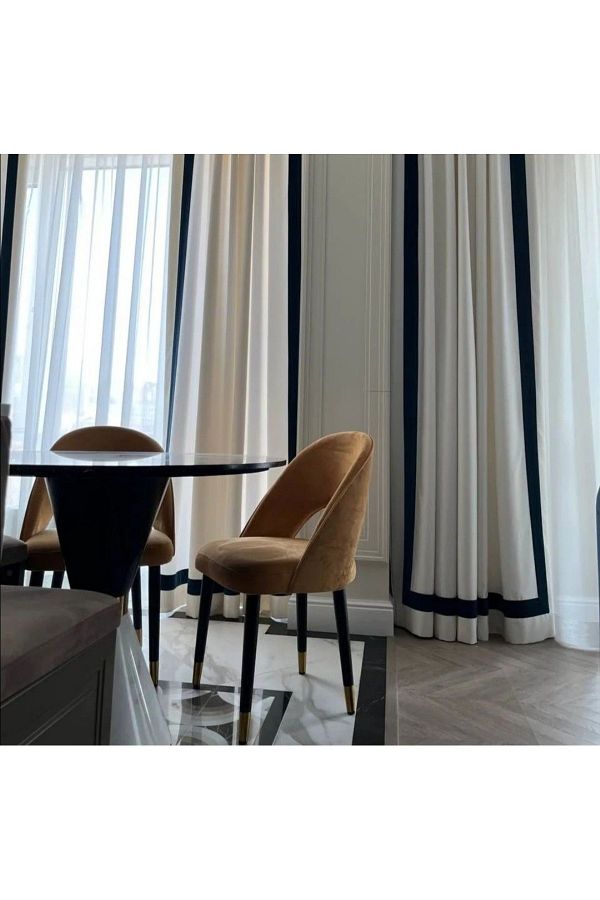 perastore-White Linen Modern Closure Background Curtain with Three Edges 1