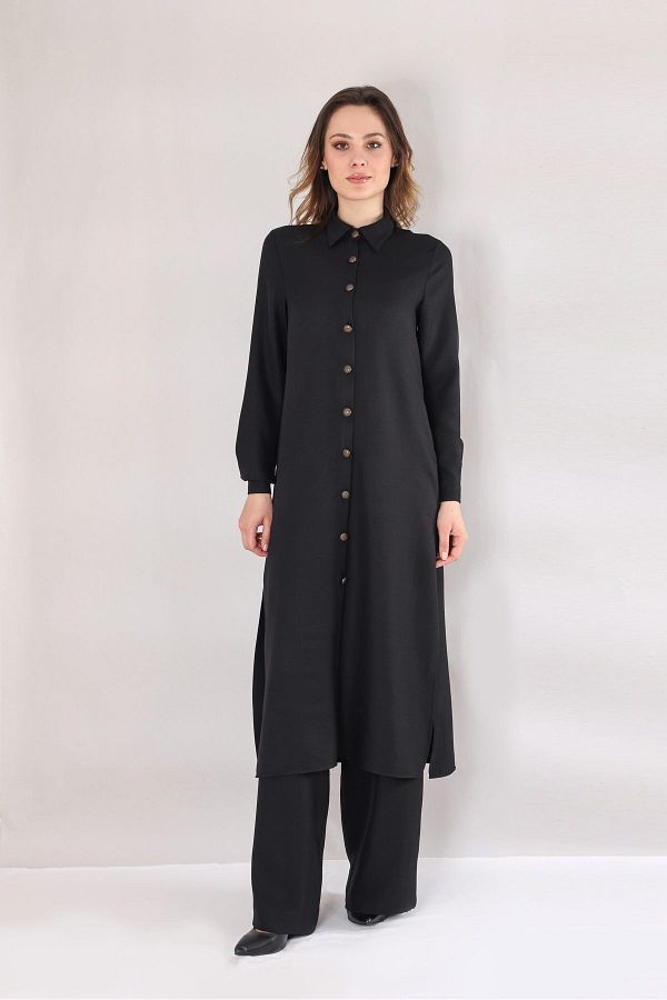 Fashion Showcase-Tunica lunga de in - Neagra 1