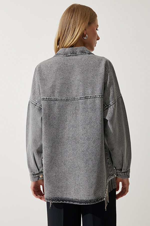 Oversize jeansjacke grau clearance